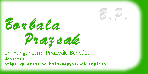 borbala prazsak business card